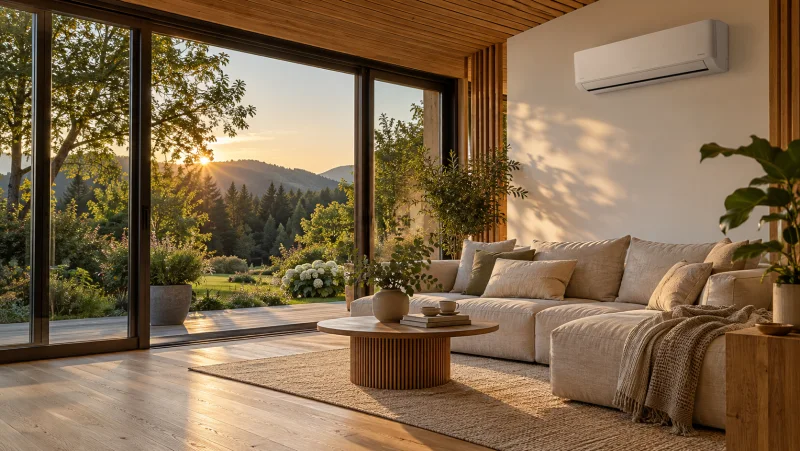 Wohnzimmer mit Klimaanlage